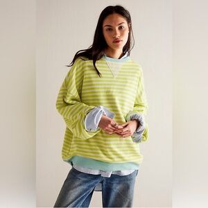 We The Free Classic Striped Oversized Crewneck